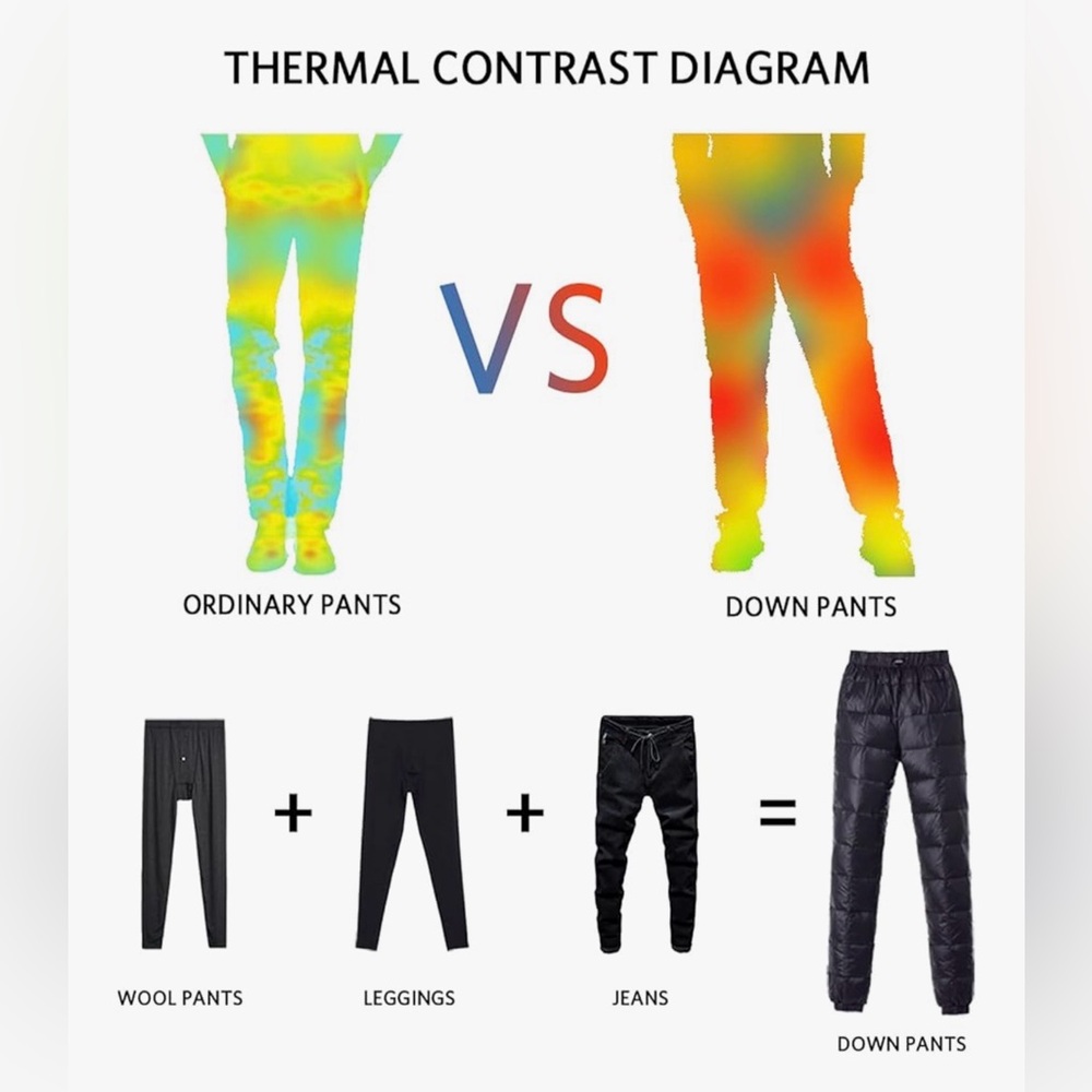 Men's Quilted Black Pants - Picture 3 of 8